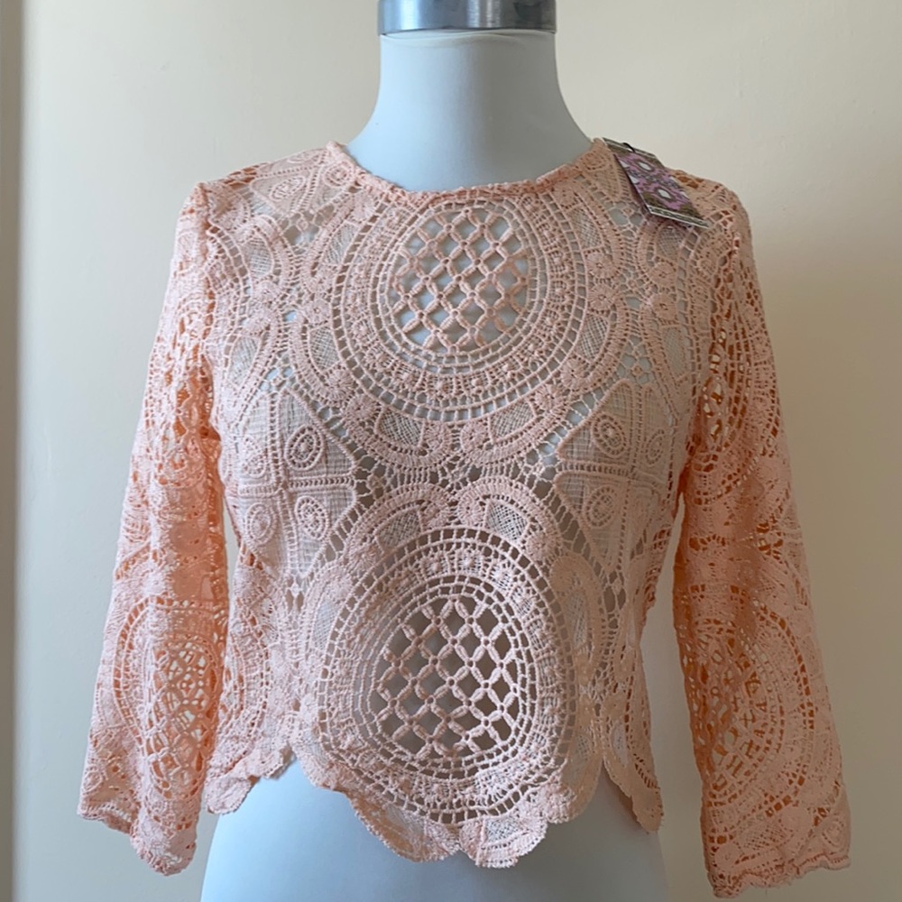 Crochet lace crop top